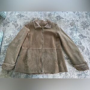 Vintage Guess Genuine Suede Coat with Sherpa Lining